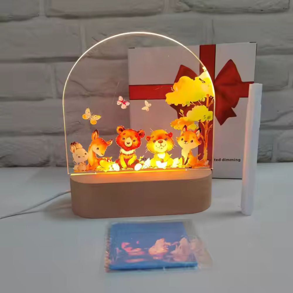 Personalized LED Night Lamp for Kids (Round Base)