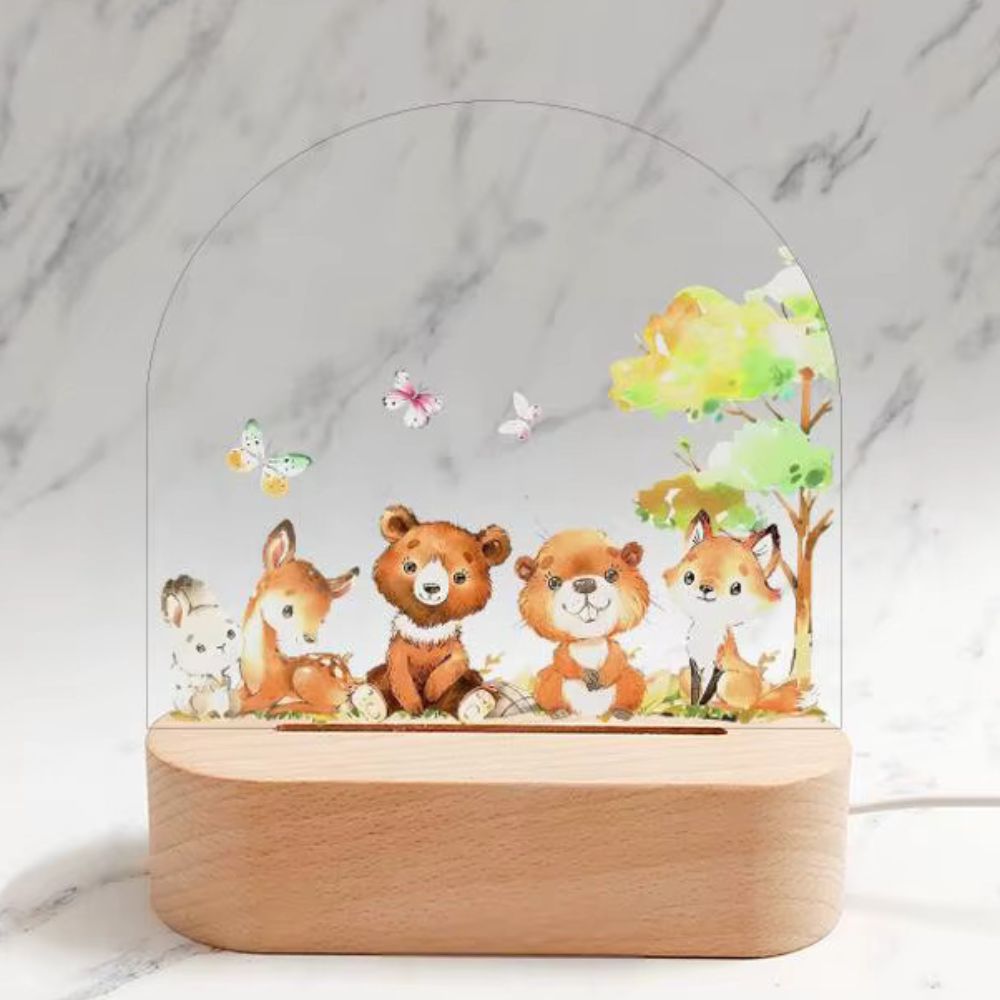Personalized LED Night Lamp for Kids (Round Base)
