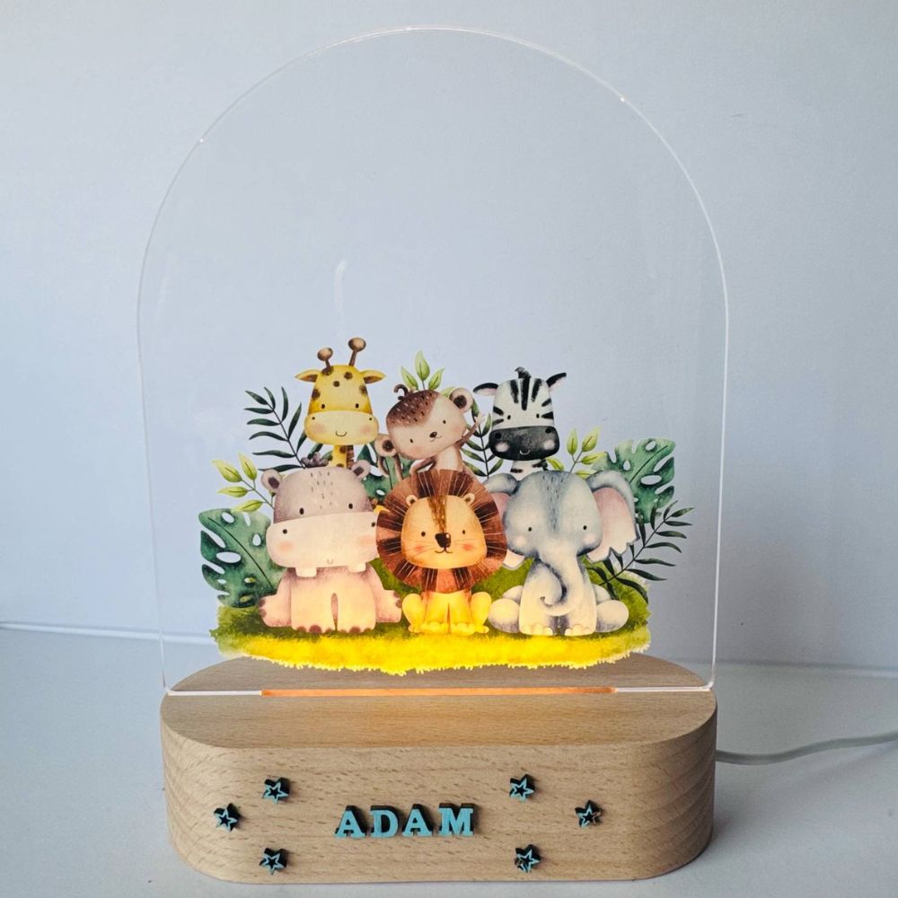 Personalized LED Night Lamp for Kids (Round Base)
