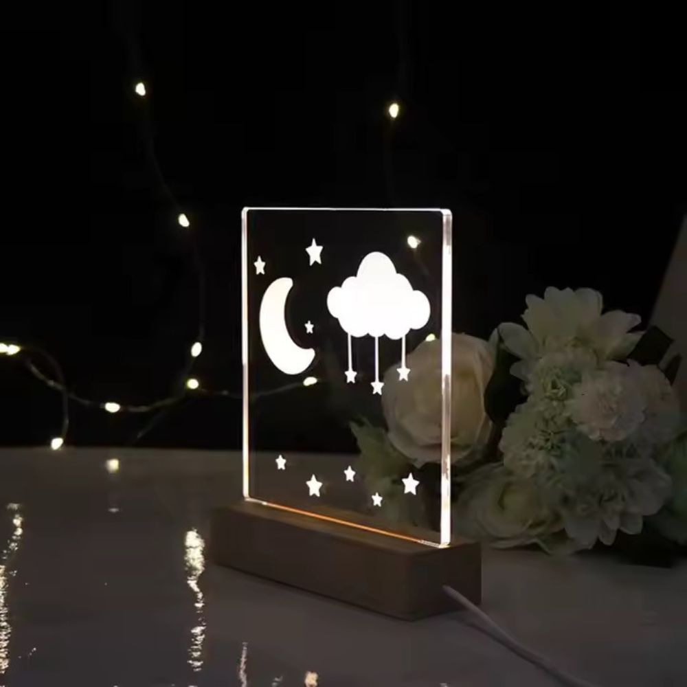Personalized LED Night Lamp for Kids (Reactangle Base)