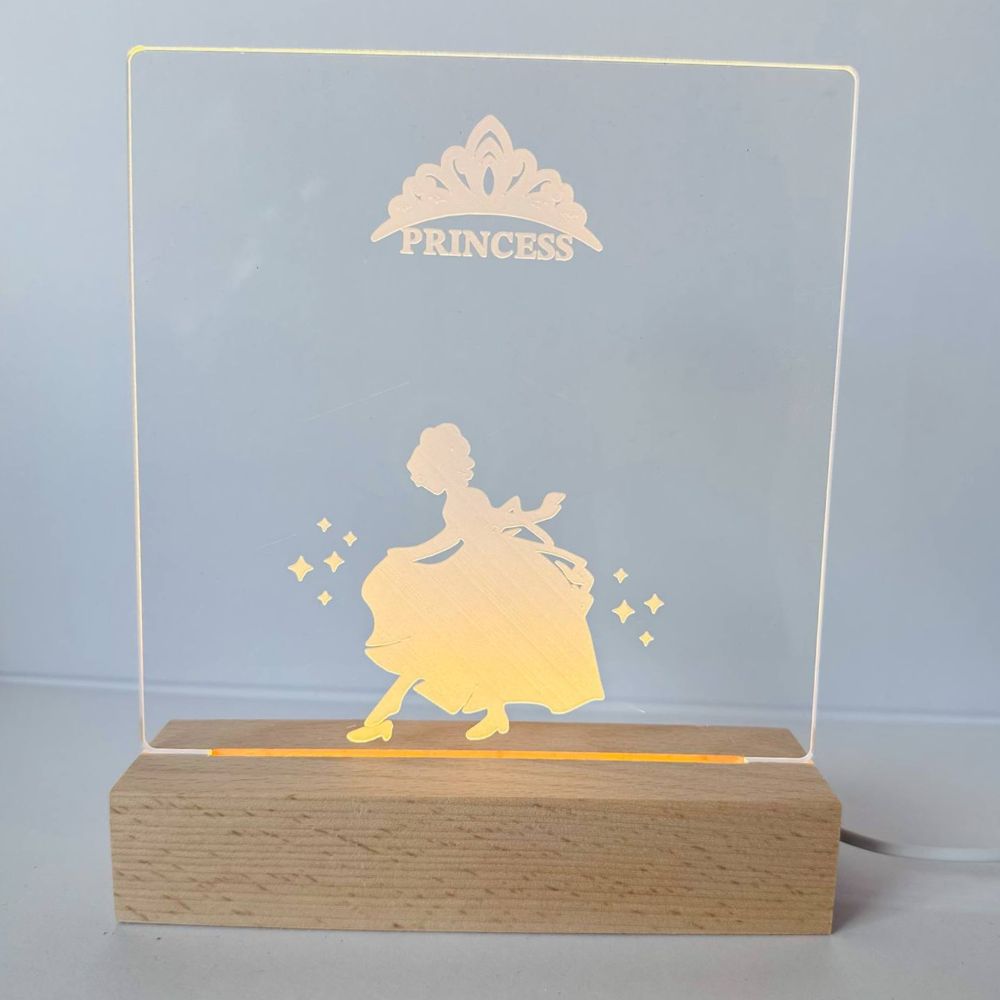 Personalized LED Night Lamp for Kids (Reactangle Base)