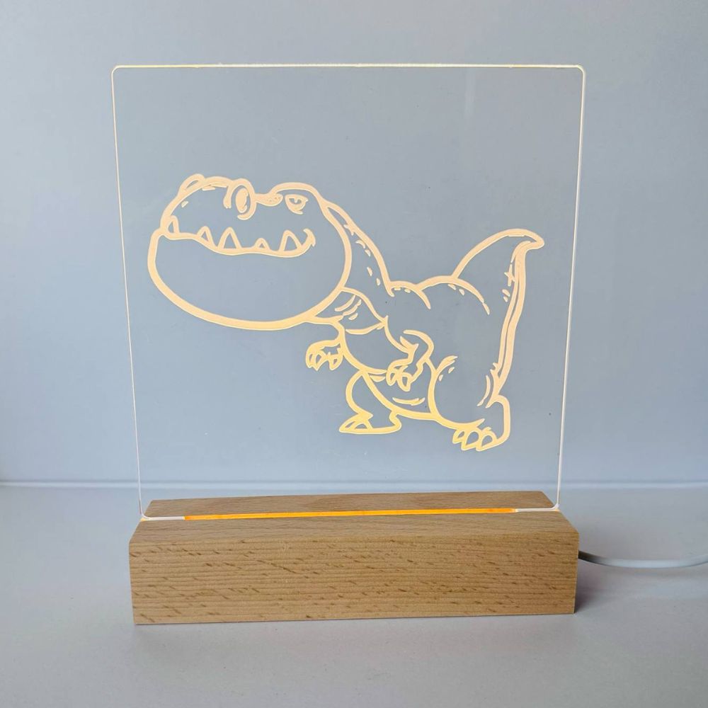 Personalized LED Night Lamp for Kids (Reactangle Base)
