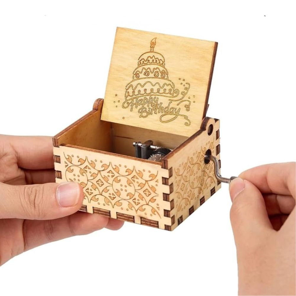 Happy Birthday Wooden Music Box