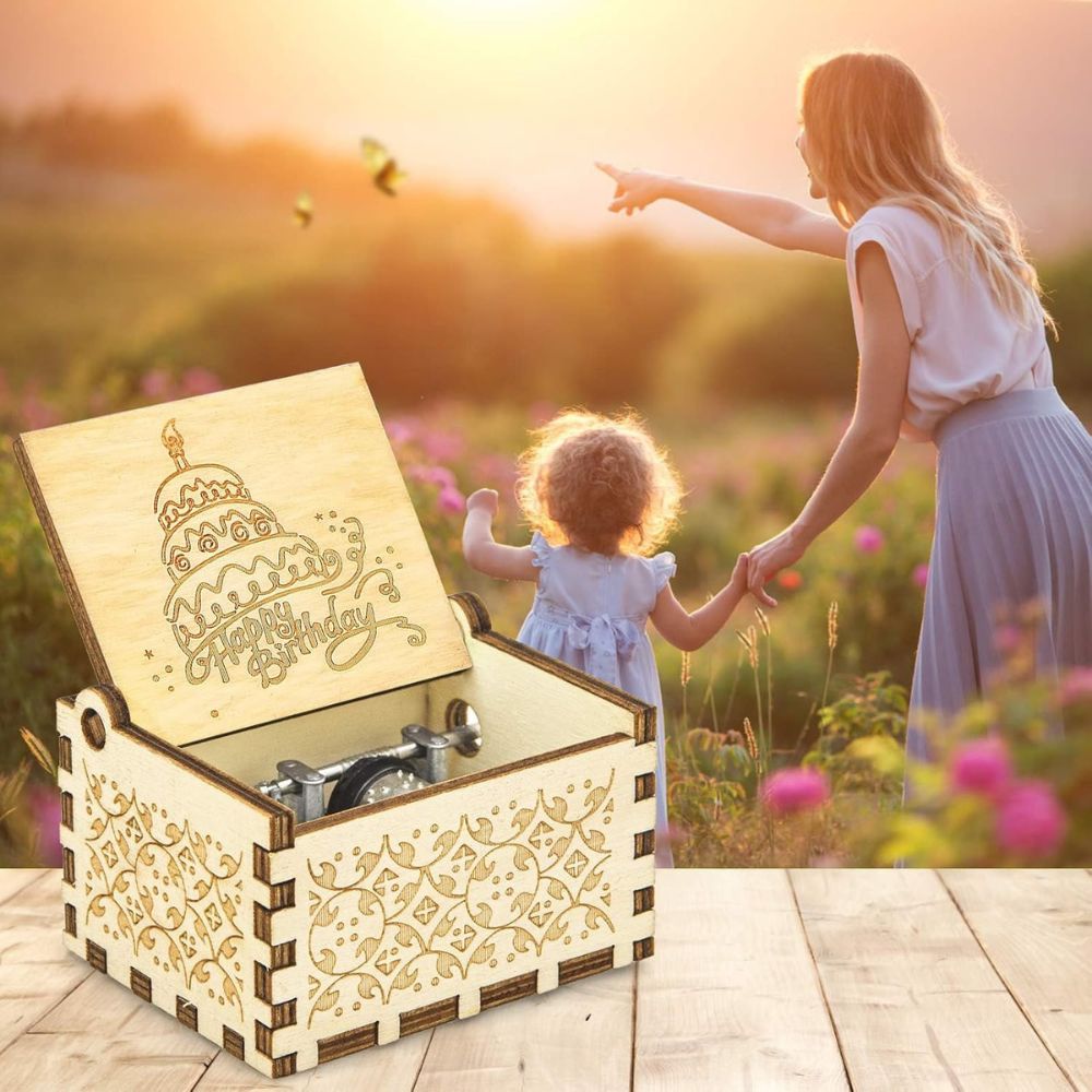 Happy Birthday Wooden Music Box