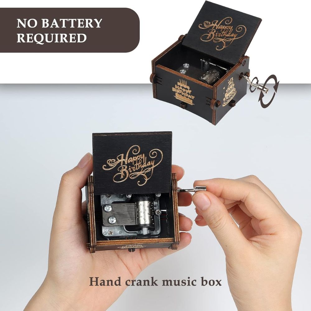 Happy Birthday Wooden Music Box