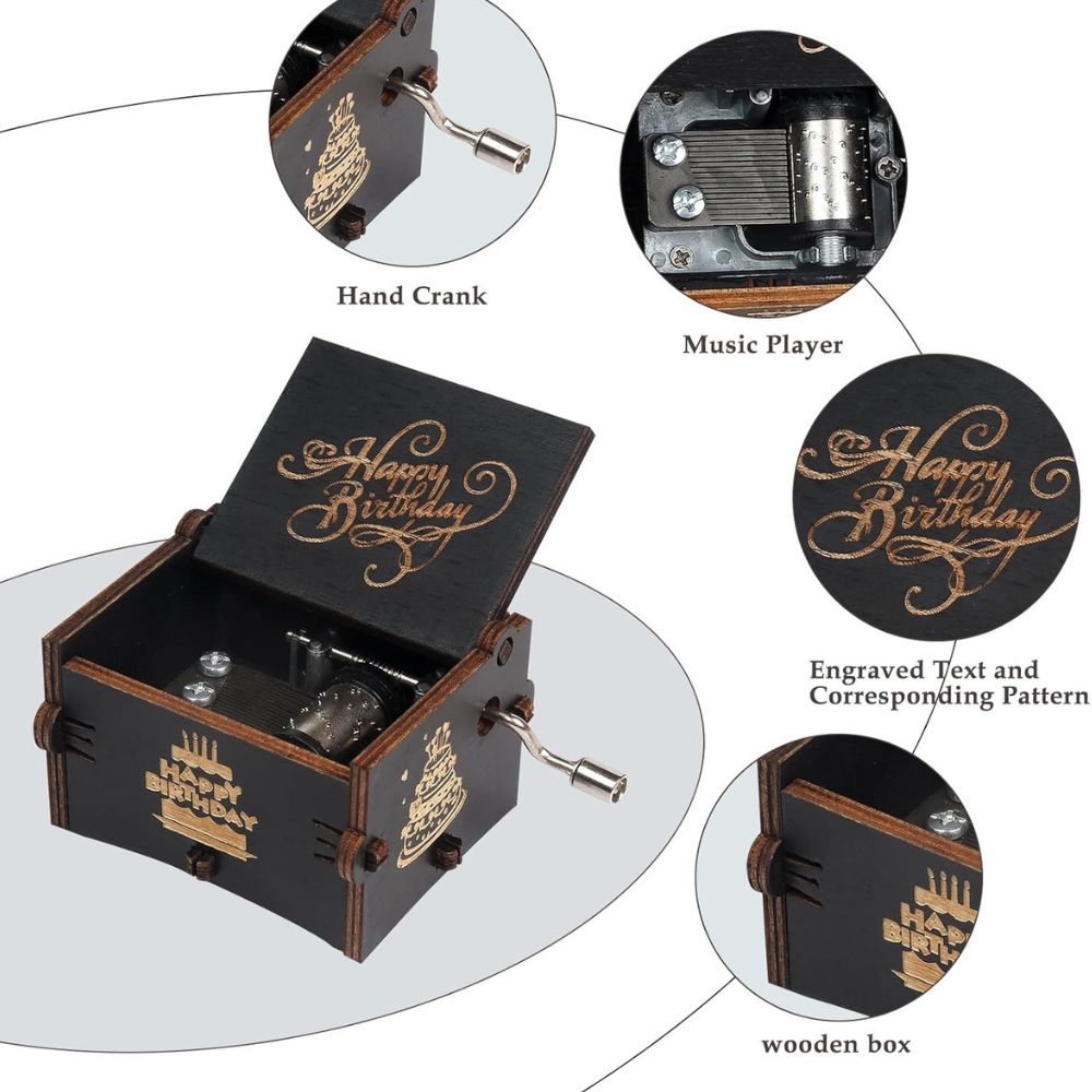 Happy Birthday Wooden Music Box